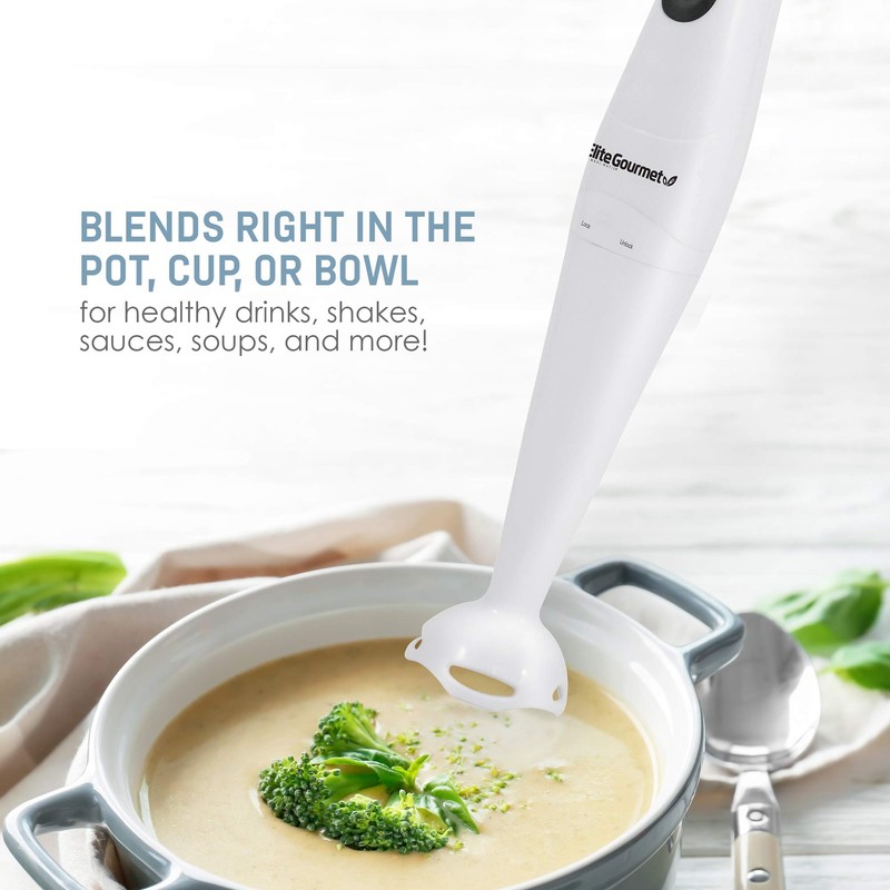 Elite Gourmet EHB-2425X Electric Immersion Hand Blender Stick, Mixer, Chopper,