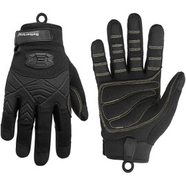 Seibertron Full Finger Padded Palm Lightweight Breathable Climbing Rope Gloves for Climbers, Rock Climbing, Rescue, Adventure, Sailing, Kayaking, Outdoor Sports Black XL