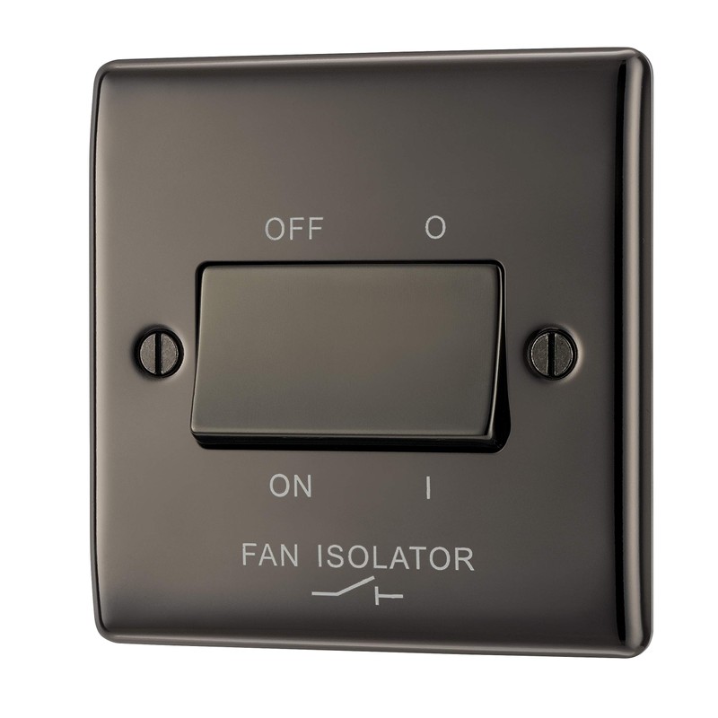 BG Electrical NBN15 Black Nickel TP Fan Isolator Switch