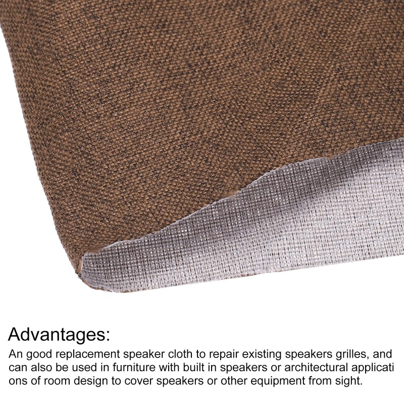 sourcing map Coffee Speaker Grill Cloth 40"x58" Stereo Box Fabric