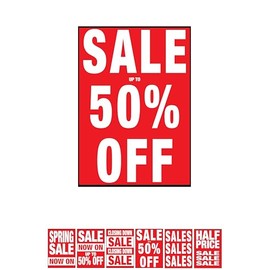 PCL Media ltd Printed Sale Posters (A4 50 percent off) Window Poster