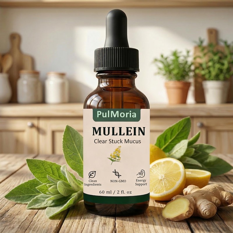 Pulmoria Clear Stuck Mucus, with Wild Mullein Extract, Cordyceps, Bromelain,