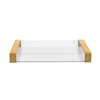 JUIOETUR Acrylic Serving Tray with Wooden Handles, Rectangle