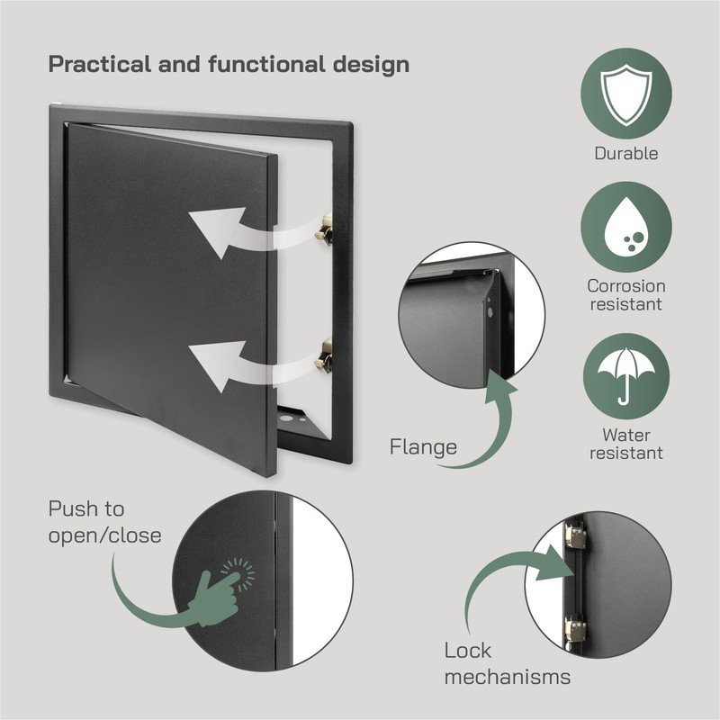 Vent Systems 12'' x 12'' Inch Anthracite Metal Access Panel