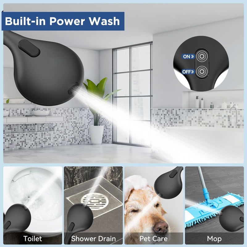 6-Mode High Pressure Handheld Shower Head with Power Wash, HOPOPRO