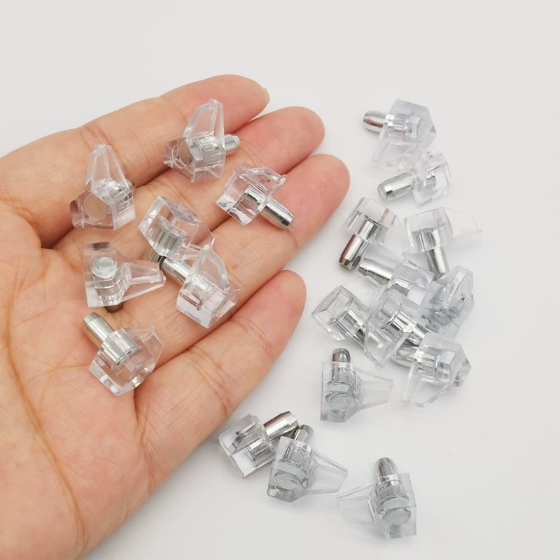 20PCS 5mm Shelf Support Peg Clear Plastic Cabinet Shelf Support