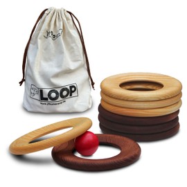 JF LOOP - handgefertigt in DE - Das besondere outdoor Wurfspiel - Nachhaltig - Von assistenzbedürftigen Menschen - Boccia/Boule nur besser - regionales Holz (8 Ringe)