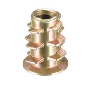 sourcing map Furniture Threaded Insert Nuts Zinc Alloy M4 Internal Threads 10mm Length 50pcs