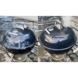 FireBlack Black High Temp Gasket Vision Kamado Smoker Grill Self Stick w/LavaLock