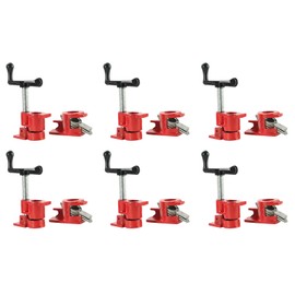 FLKQC Wood Gluing Pipe Clamp Set, Heavy Duty Cast Iron Quick Release Pipe Clamps for Woodworking (6, 1/2")