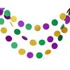 HIXNUG Gold Purple Green Circle Garlands 4 Meters Mardi Gras
