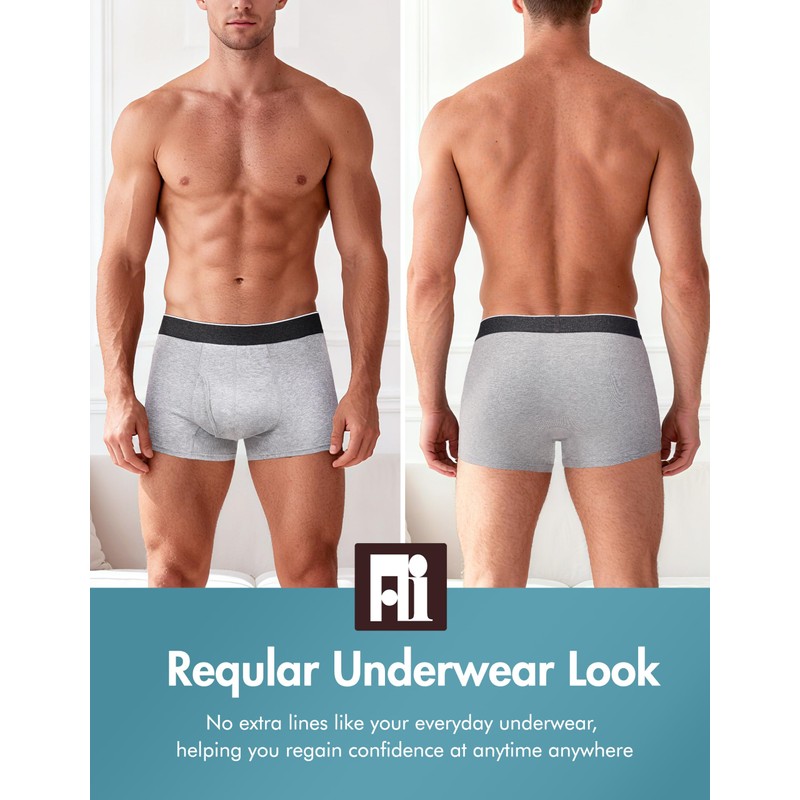 AIRCUTE Men Urine Incontinence Underwear Fly Front Opening Absorbent Leak