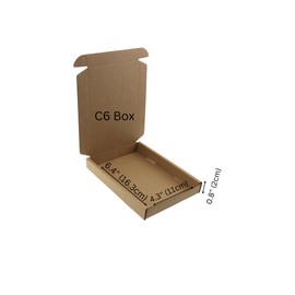 MEG4TEC Pack of 100 C6 A6 Size Box Brown Large Letter Strong Cardboard Shipping Mailing Postal PIP Kraft 16cm x 11cm x 2cm