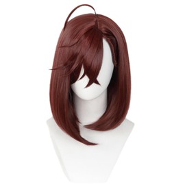 Linfairy Anime Cosplay Short Red Brown Wig Halloween Costume Party Cosplay Wig for Women (Brown)