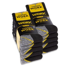 Sockenkauf24 10 Pairs Thermal Work Socks Inner Terry Towelling Men's Socks - 43-46