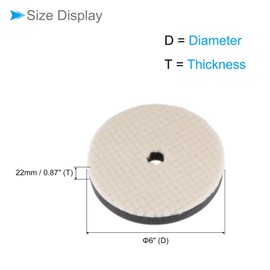 CoCud Wool Felt Sponge Polishing Pad, 6" Diameter, Wool Polishing Pad with a Thickened Sponge Buffing Wheel - (Applications: for Polishing Metal, Wood, Plastic), 1-Pieces