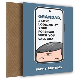 Grandad Birthday Card Funny Video Call - Looking at Forehead! Funny Grandad Birthday Card for Men - Perfect for Giggles & Love