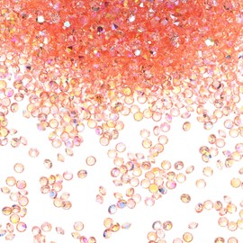 M METERXITY 3600-Pack Acrylic Diamonds, 0.12 Inch/3mm Wedding Table Scatter Confetti Crystals for Vase Fillers/Art Craft, Acrylic Diamonds Gems [Orange Pink AB]