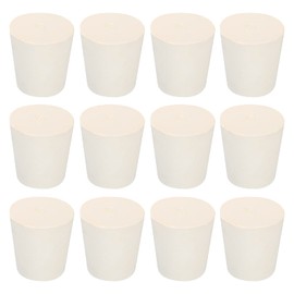 sourcing map Rubber Tapered Plug 22mm to 28mm Solid Test Tubes Bungs Stopper White for Lab Home 12 Pieces