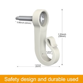 WIMNISV Pack of 44 Q-Hanger and Screws，Home Christmas Lights Hanger Hooks Indoor and Outdoor, for Garage New Year Parties, Easy Release Wire and Fairy Led Lights, Widthwise Screw，(44-Pack)