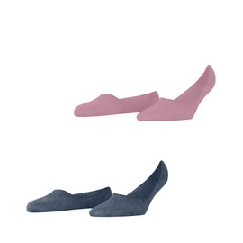 Burlington Damen Füßlinge Everyday Multipack W In Baumwolle unsichtbar einfarbig 2 Paar, Rosa Powder Pink 8493, 41-42