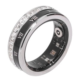 Upgrade Smart Ring for Men, Fitness Trackers for Women Step Counting Magnetic Charging Fitness Ring for Home Outdoor Activities for Android for IOS, Silver (9)