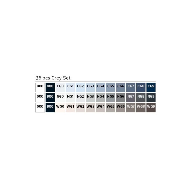 Stylefile Marker Set of 36-Grey Set