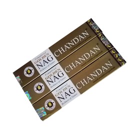 Golden Nag Chandan Aromatic Incense Sticks x 3 Vijayshree Nag Chandan - Natural Aromatherapy Incense Sticks - 3 Boxes of 15g