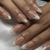 Press on Nails for Women Medium Almond Fake Nails French