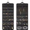 SMRITI Hanging Jewelry Organizer with Dual Zippered Pockets Canvas Double