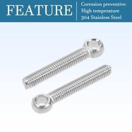 QUARKZMAN M5 x 30 mm Eye Bolt Rigging x 10 Pieces 304 Stainless Steel for Valves Pipes [Silver Tone]