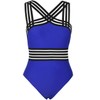 Hilor Women's One Piece Swimwear Front Crossover Swimsuits Hollow Bathing