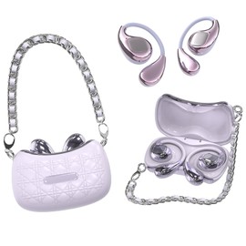 Open Ear Kopfhörer Bluetooth kabellos Sport mit Ohrbügel zum Joggen Wireless Air Bone Conduction Headphones Earphones Knochenschall Sportkopfhörer Bluetooth mit Handtasche Ladeetui für Frauen Damen