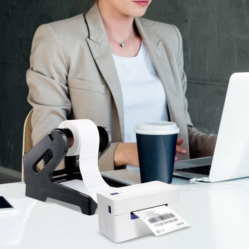 Amexo Label Holder for Thermal Label Roll and Fanfold Labels,