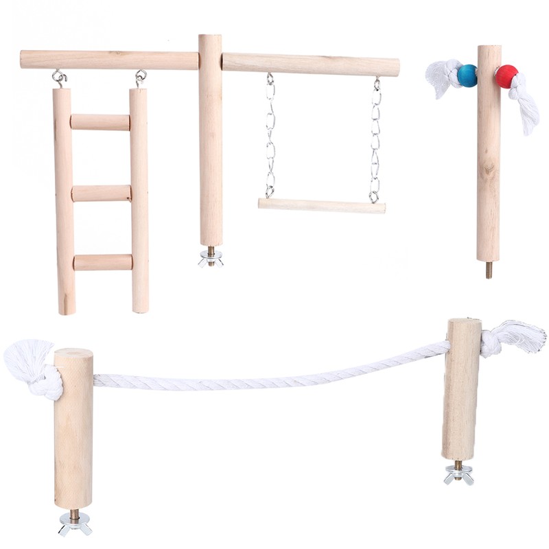 Pet Bird Parrot Chewing Biting Stand Toy Parrot Wood Climbing