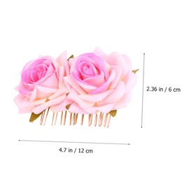 Healeved 2pcs Dual Rose Fabric Hair Combs Elegant Floral Headdress Breathable Comfortable Headwear for Women Stylish Hair Decoration Accessories