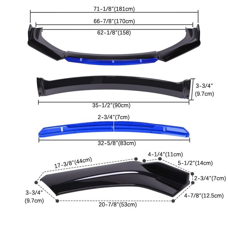 KEEPDSGN 4PCS Universal Car Front Bumper Lip Body Kit Splitter