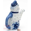 Handmade Porcelain Gzhel teapot coffee server cat souvenir handmade in