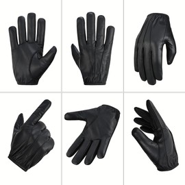 Hugger Men's Police Pat Down Safety Glove with Kevlar Lining Large Black