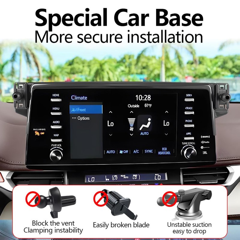 Car Phone Holder Mount for Toyota Sienna 2021 2022 2023
