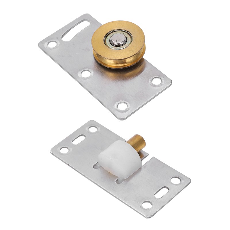 2 Sets Sliding Door Roller Brass Stainless Steel Pulley for