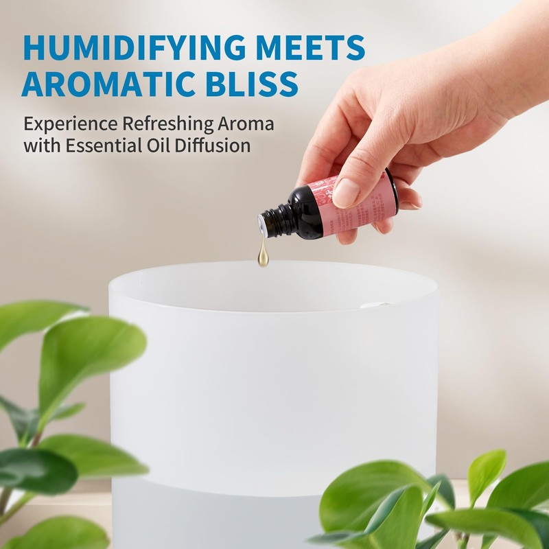 CLARSTON Humidifier for Bedroom, 2.5L Cool Mist Humidifier with Essential