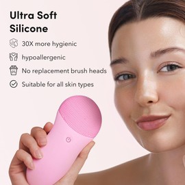 Fancii Waterproof Sonic Facial Cleansing Brush, Rechargeable Silicone Face Brush Scrubber System for All Skin Types - Daily Cleansing, Exfoliation and Massage