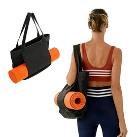 DZHPSRSZ Yoga Mat Bag Carrier, Gym Bag with Yoga Mat Holder for Women Men, Waterproof Wet Pocket & Hook-and-loop Tote Bag for Yoga Gym Quick Access Storage