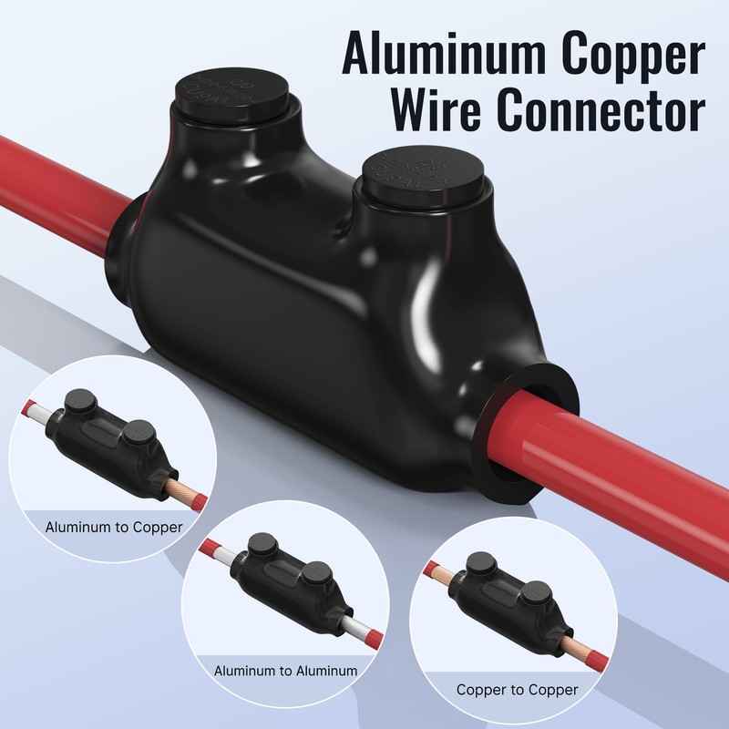 RVBOATPAT Insulated Inline Splice Connector 2/0-6 Gauge Wire Connectors Aluminum