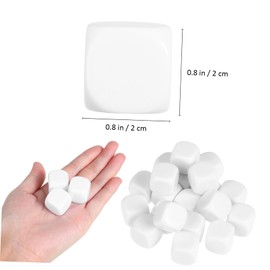 CIYODO 20 Pcs Rounded Blank White Dice Smooth Surface Six Sided Dice for DIY Projects Board Games Math Teaching and Creative Activities