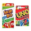 Mattel Skip Bo and Uno Card Game Bundle