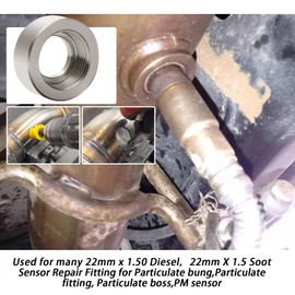 XTPTFABS 22mm X 1.5 Soot Sensor Repair Fitting(1PCS) for Diesel PM/particulate/soot Sensor Repair Fitting/Mount/Weld Bung 22PRTCL