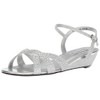 Touch Ups Women's Lena Wedge Sandal, Silver, 11 Wide