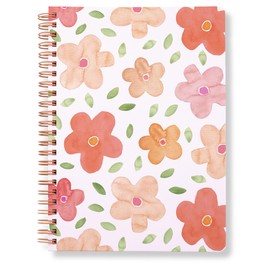 Steel Mill & Co Cute Mini Spiral Notebook, Small 8.25" x 6.25" Journal with Durable Hardcover and 160 Lined Pages for Journaling/Work/School, Bold Floral